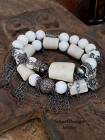 charm bracelets, Native American Indian charms, made with gemstones, turquoise, crystals, silver charms and stones