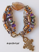 bracelets made with gemstones, turquoise, crystals, silver charms and stones