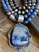  Cowgirl Charm bracelet, denim lapis, sterling silver charms | Schaef Designs Southwestern Turquoise Jewelry | San Diego CA 