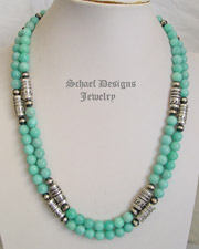 Schaef Designs ammazonite & Sterling Silver Southwestern Basics Tube Bead Necklaces | New Mexico
