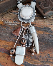 Schaef Designs Boulder Opal & Sterling Silver Southwestern Cross Pendant | Arizona