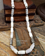  Schaef Designs white buffalo turquoise & Sterling Silver Necklace | New Mexico 