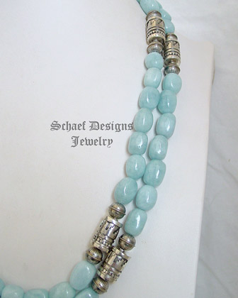 Schaef Designs aquamarine & sterling silver Southwestern basics tube bead Necklace | New Mexico