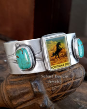 Schaef Designs Arabian Horse Show Vintage Pin & Turquoise Cuff Bracelet | Arizona 