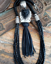 Schaef Designs Black Bear Tassel Pendant | Arizona 