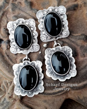  Schaef Designs black onyx & sterling silver Post Earrings  | New Mexico 