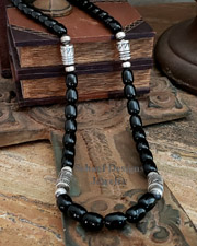 Schaef Designs Long onyx tube Bead Necklace | Arizona