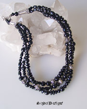 Black Onyx & Sterling Silver layering necklace great for Rocki Gorman Pendants |Schaef Designs Jewelry | San Diego CA 