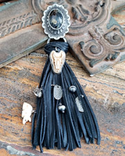 Schaef Designs Black Tassel Concho Charm Pendant | New Mexico 