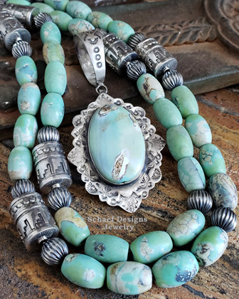  Schaef Designs Blue dragonskin agate & sterling silver 5 strand necklace | Arizona 