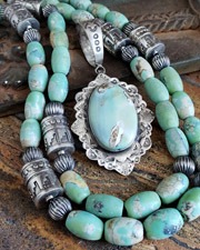 Schaef Designs Blue Dragonskin & Sterling Silver Southwestern Pendant | Arizona