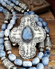 Schaef Designs Boulder Opal & Sterling Silver Southwestern Cross Pendant | Arizona