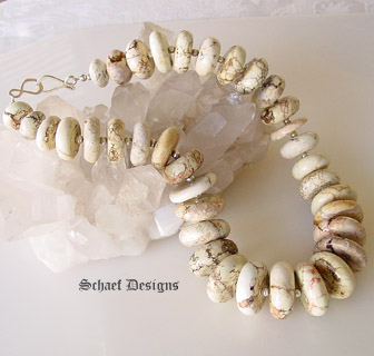 Schaef Designs White Buffalo Turquoise & sterling silver layering necklace for Rocki Gorman Pendant | Handcrafted by Schaef Designs | San Diego, CA