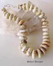 Schaef Designs White Buffalo Turquoise layering necklace | great for Rocki Gorman Pendants |Schaef Designs Jewelry | San Diego CA 