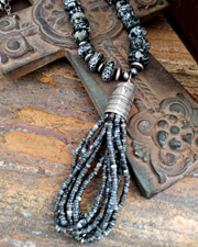 Schaef Designs Southwestern Buffalo Turquoise & Sterling Silver Tassel Necklace | New Mexico