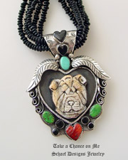 Pet Portrait Pendant & Necklace by Schaef Designs Jewelry | Take a Chance on Me Collection | Southwestern Charm Bracelet  | Heart Pendant  | San Diego, CA