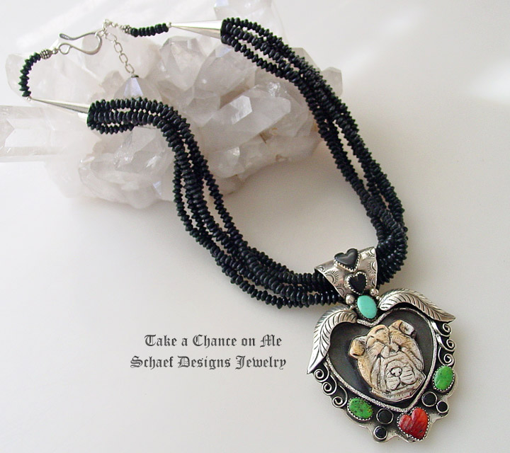 Pet Lover's Jewelry | Pet Portrait Pendant Necklace | Take a Chance on Me Collection| Exclusive Bobby Schaefer Designs Copywritten all rights reserved | New Mexico
