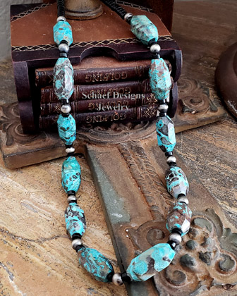 Schaef Designs Chrysocolla Nugget Southwestern Necklace | Arizona 
