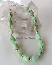  Chrysoprase nugget & sterling silver single strand adjustable necklace | online upscale southwestern equine jewelry gallery boutique | Schaef Designs Southwestern Turquoise Jewelry | San Diego CA 