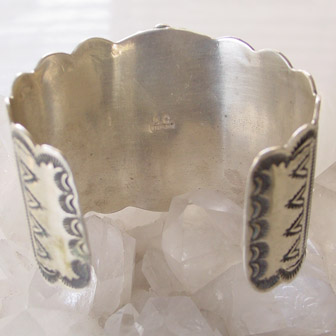 Albert Cleveland Nocozari Turquoise & Sterling Silver Cuff Bracelet | Old Pawn | Online upscale Southwestern Equine Native American Jewelry Boutique | Schaef Designs Southwestern & Equine Jewelry | San Diego CA