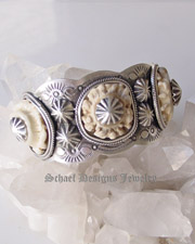Schaef Designs deer antler crown  & Sterling silver cuff bracelet | Collectible Native American Turquoise online Jewelry gallery | Schaef Designs Collectible artisan handcrafted Southwestern & Equine Jewelry | San Diego CA 