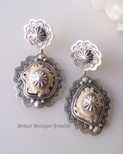 Schaef Designs deer antler crown  & Sterling silver CLIP earrings | Collectible Native American Turquoise online Jewelry gallery | Schaef Designs Collectible artisan handcrafted Southwestern & Equine Jewelry | San Diego CA 