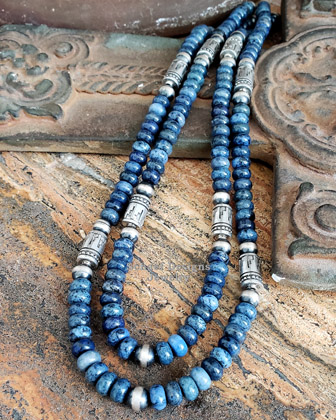 Schaef Designs Dumortierite & Sterling Silver 6 Strand Necklace | Arizona