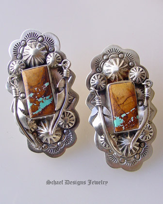 Schaef Designs Santa Fe Cross Collection White Buffalo Turquoise Cross Earrings | Schaef Designs Southwestern Jewelry | online jewelry boutique | San Diego, CA