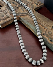  Schaef Designs Fluted Sterling Silver Bead Long Necklace | Arizona 