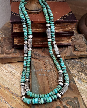 Schaef Designs gem silica & sterling silver tube bead necklace set | Southwestern Basics Collection | Arizona 