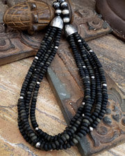  Schaef Designs Gold Obsidian & Sterling Silver 5 Strand Necklace | Arizona