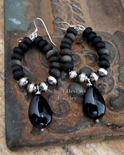Schaef Designs Gold Obsidian Onyx Hoop Earrings | Arizona