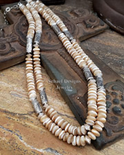 Schaef Designs Golden Shell & Sterling Silver Tube Bead Necklaces | Arizona