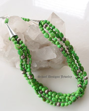 Rocki Gorman Green Turquoise & Sterling Silver layering necklace | great for Rocki Gorman Pendants |Schaef Designs Jewelry | San Diego CA 