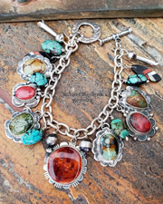 Schaef Designs Green Turquoise Red Spiny Southwestern Charm Bracelet | New Mexico