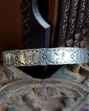  Schaef Designs Southwestern Kingman Turquoise & Stamped Sterling Silver Dog Tag Pendant | Arizona