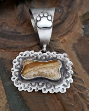   Schaef Designs Jasper & Sterling Silver Dog Bone Pendant | New Mexico 