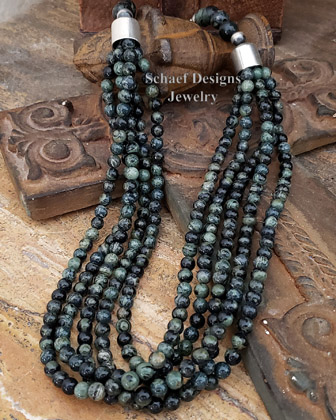 Schaef Designs Kambaba & sterling silver short multi strand southwestern necklace | Southwestern Basics Collection | Arizona 
