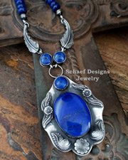 Schaef Designs Oval Lapis & Sterling Silver One of a Kind  Necklace | New Mexico