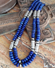 Schaef Designs Denim Lapis & Sterling Silver Multi Strand Charm Necklace | Arizona 