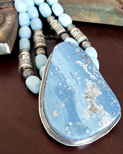 Schaef Designs LARGE Leland Blue & Sterling Silver Pendant | Arizona 