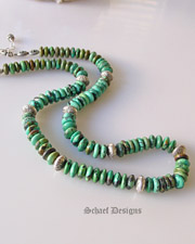 Long turquoise layering necklace great for Rocki Gorman Pendants |Schaef Designs Jewelry | San Diego CA 