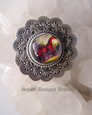 Schaef Designs Mini Horse Bridle Rosette & Sterling ring | Schaef Designs artisan handcrafted Southwestern, Native American & Equine Jewelry | Online upscale southwestern equine jewelry boutique gallery | San Diego CA  