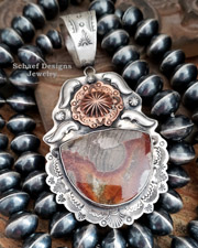 Schaef Designs Mushroom Rhyolite Copper Southwestern Pendant | Arizona