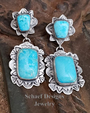 Schaef Designs Nacosari Turquoise & Sterling Silver POST Earrings | Arizona