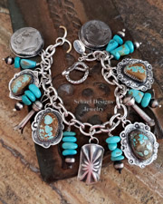 Schaef Designs Number 8 Turquoise & Sterling silver Southwestern Charm Bracelet | Arizona 