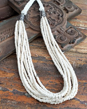 Schaef Designs 7 Strand Bone & Leather Braid Necklace | New Mexico 