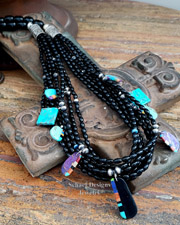  Schaef Designs Black Onyx Tab Multi Strand Necklace | New Mexico 