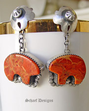  Rocki Gorman Apple Coral Orange Bear Earrings | Galisteo Collection | Schaef Designs | San Diego CA