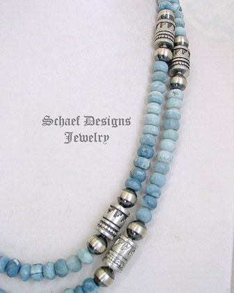 Schaef Designs Owyhee Opal & Sterling Silver Southwestern Basics Tube Bead Necklace Set | Arizona 
